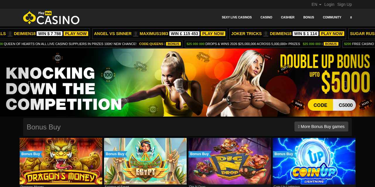 Playhub Casino Homepage Playhub Casino Homepage screenshot