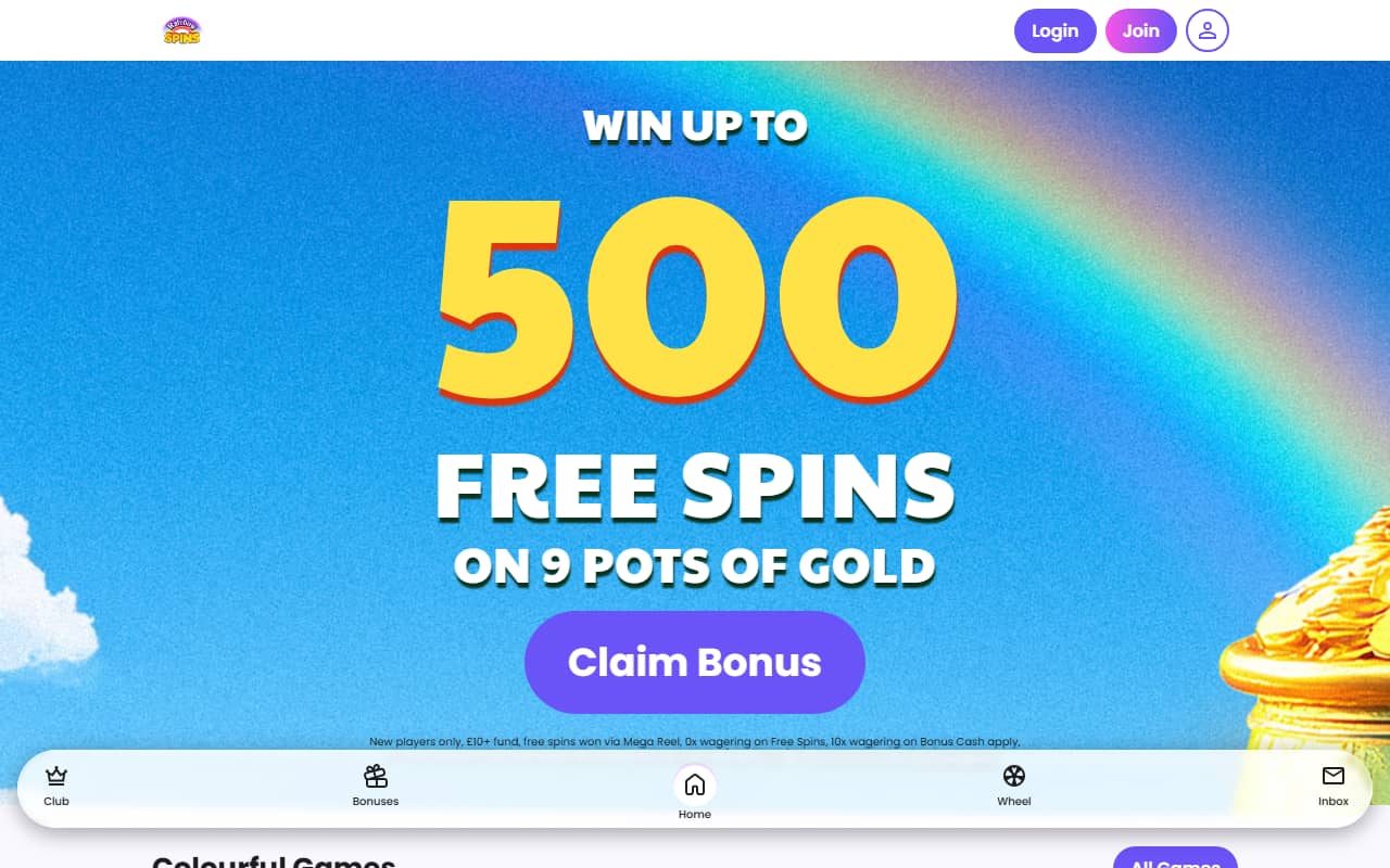 Rainbow Spins Homepage Rainbow Spins homepage