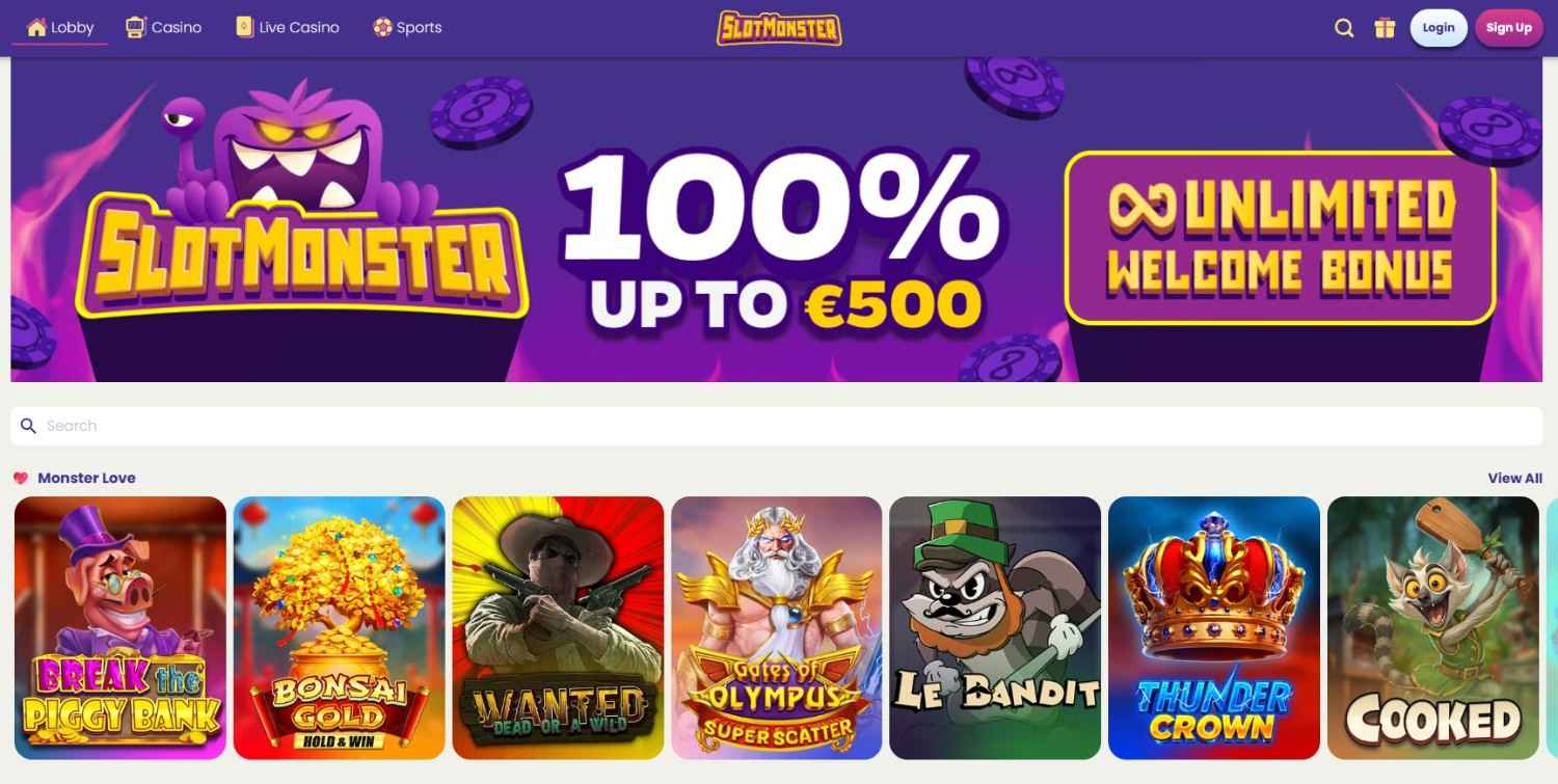 SlotMonster Homepage SlotMonster casino homepage