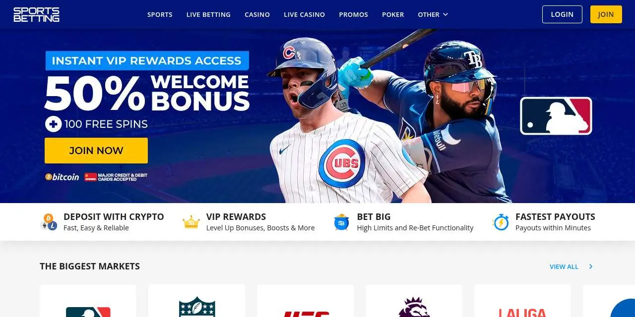 Sportsbetting ag Homepage screenshot