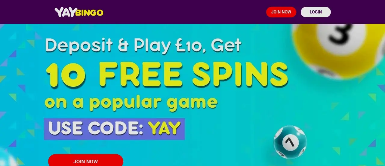 Yay Bingo Homepage Yay Bingo homepage welcome offer