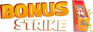 Bonus Strike Casino wordmark with a slot machine